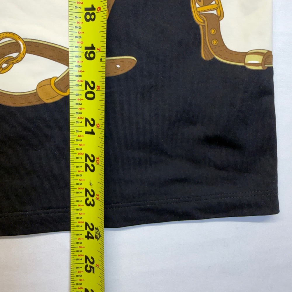 J McLaughlin Catalina Cloth Equestrian Horse Bit Chain Print Top XL Preppy - Picture 4 of 8